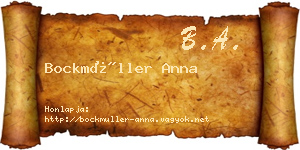Bockmüller Anna névjegykártya